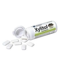 Xylitol, varovalni žvečilni gumi z okusom zelenega čaja (30 žvečilnih gumijev)
