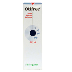 Otifree Vetoquinol, raztopina za čiščenje ušes psov in mačk (160 ml)