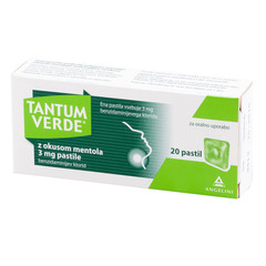 Tantum Verde z okusom mentola 3 mg, pastile (20 pastil)