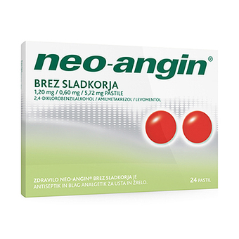 Neo-angin brez sladkorja, pastile (24 pastil)
