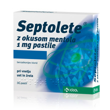Septolete z okusom mentola 1 mg Krka, pastile (30 pastil)
