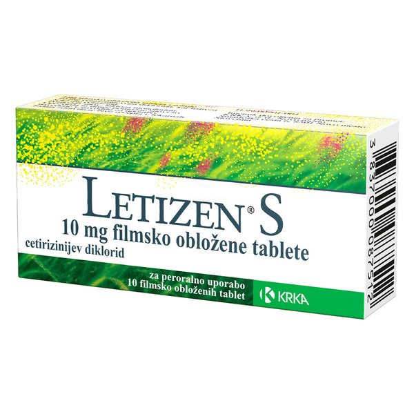 Letizen S 10 mg Krka, filmsko obložene tablete (10 tablet)