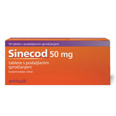 Sinecod 50 mg, tablete s podaljšanim sproščanjem (10 tablet)