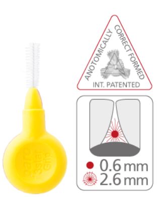 Paro 3grip medzobna ščetka - rumena